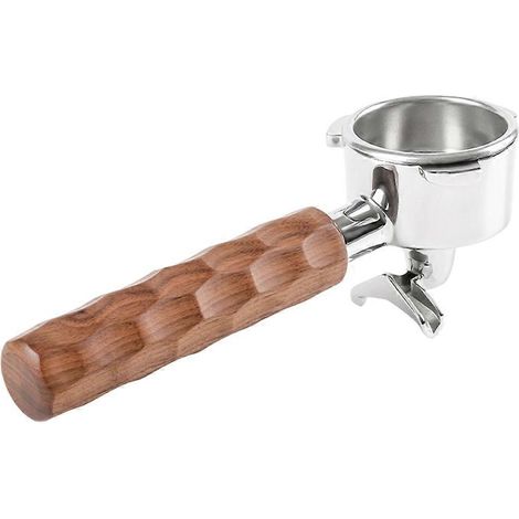 Porte-filtre sans fond avec poignée en noyer de 54 mm pour machines à expresso de la série B (1/5)