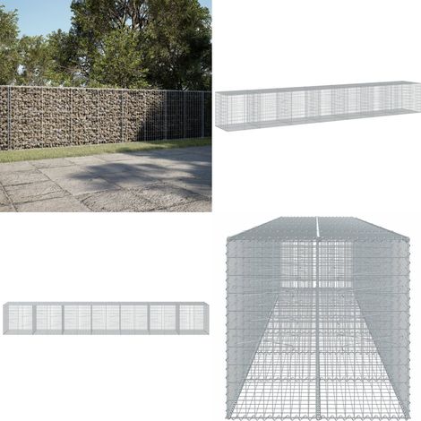 vidaXL Panier gabion avec couvercle 700x100x100 cm fer galvanisé (1/5)