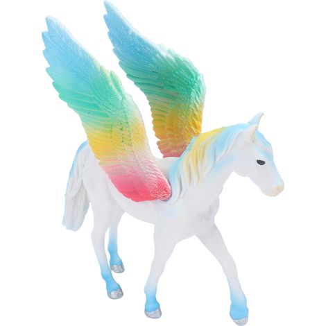 Statue de cheval colorée en plastique, figurine de cheval ailé, décoration pour enfants, cadeau d'anniversaire (1/5)