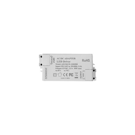 LED-Transformator-LED-Netzteil – 30 W, 12 V DC, 2,5 A Konstantspannung für G4, MR11, MR16 LED-Streifenlichter und LED-Glühbirnen