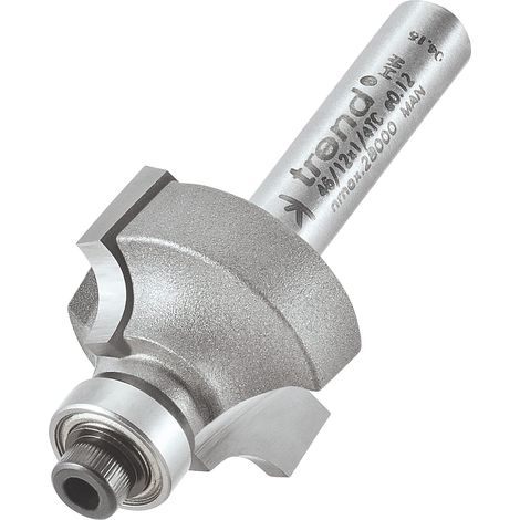 Trend 46/12 x 1/4 TCT Bearing-Guided Ovolo & Round Over Router Bit with 4.8mm Radius (1/2)
