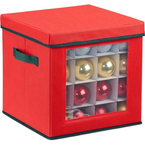 Caja de almacenamiento para adornos navideños con divisores ajustables