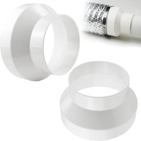 2 pcs Réducteur de Conduits en ABS Adaptateur de Conduit 150mm à 100mm Réduction de Ventilation pour Extracteur D'Air Conduit de Ventilation (1/4)
