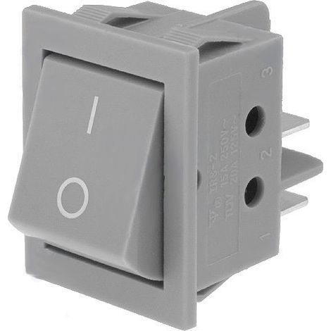 Interrupteur à bascule gris bipolaire 15a/250vac On-off (non lumineux) Rs2013c3gr
