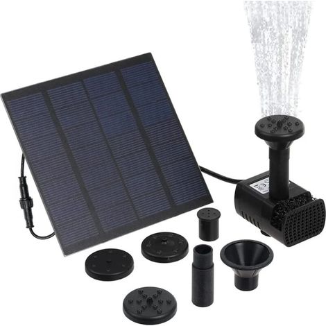 Pompe De Bassin – 7 V 1.2 W 180l/H Alimenté Par Panneau Solaire Pompe De Fontaine De Jardin Piscine Étang Aquarium Fontaine Brushless, Puissance De La Pompe (1/5)
