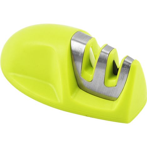 Aiguiseur de Cuisine(Vert) Professionnel 2 en 1 Manuel Aiguiseur pour Couteaux en Acier Inoxydable et céramique de Toutes Tailles,Base Anti-dérapante Noir (1/5)
