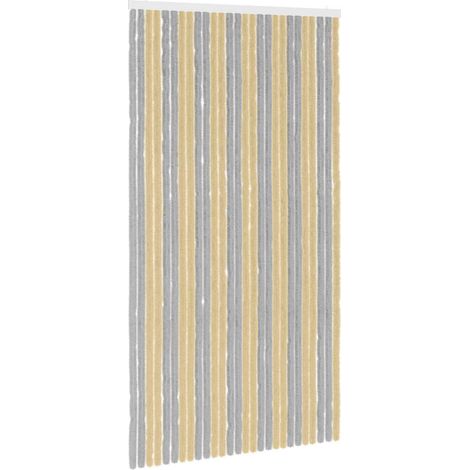 Insect Curtain Chenille Grey and Beige 118 x 220 cm 100% PP vidaXL