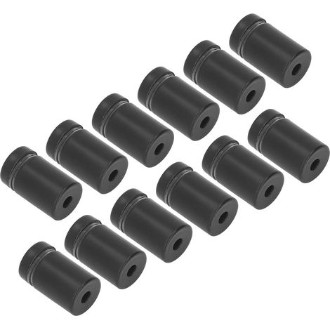 Lot de 12 clous publicitaires en acier inoxydable noir mat anticorrosion, supports d'entretoises pour verre acrylique (1/5)