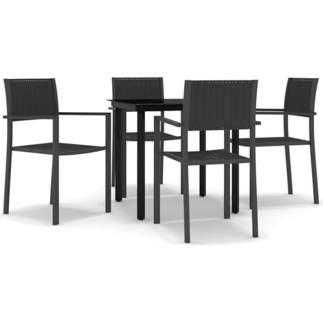 Maison Exclusive - 5-tlg. Garten-Essgruppe Schwarz