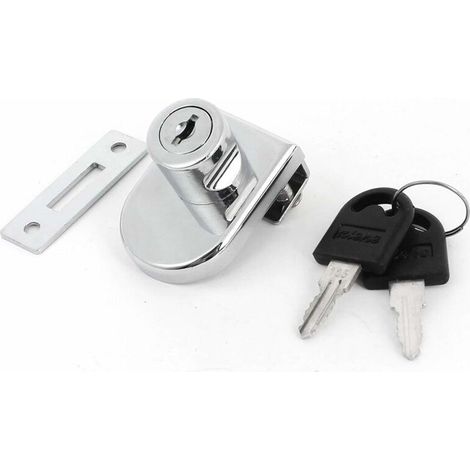 Serrure Pour Porte En Verre - Acier Chromé - Convient Pour Verre 10 Mm - Droite Et Gauche - 2 Pièces Avec 4 Clés (1/5)