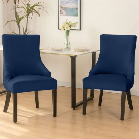Housse de chaise en velours TOSCANA, VELOURS BLEU MARINE ÉPAIS (1/5)