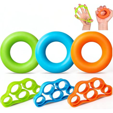 6 pièces grip ball silicone, renforcement main et doigts, préhension, rééducation avant-bras, fitness, escalade. (1/5)