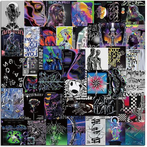 autocollants Pack 40 Pcs Vinyle Graffiti Stickers Pour Ordinateur Portable Voiture Planche Roulettes Moto Vlo Bagages Pare-chocs Bombe Autocollan (1/5)