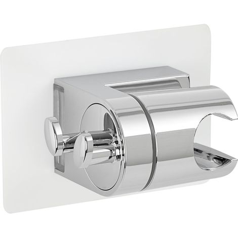 Support Pommeau de Douche sans Percage, Autocollant Support de Douche, Support Douchette Universel, Angle Réglable, Transparent (1/4)