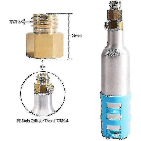 Adaptateur pour bouteille de soda Stream Filetage, compatible avec les réservoirs Quooker Cube, filetage femelle TR21-4 vers mâle TR21-3 (1/3)