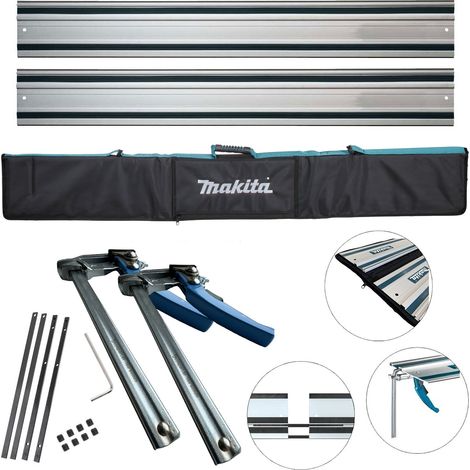 2 x 1.5m BAP Guide Rails Plunge Saw + Makita Bag + Connector + 2 Quick Clamps