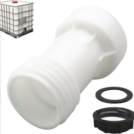 IBC Tank Accessory - AQSACOKIYA - 60mm Spacer Extension with S60 x 6 Adapter for 1000L Plastic Tank Valve