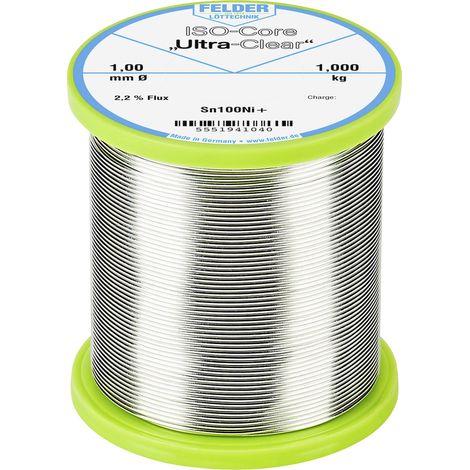 Felder ISO-Core "Ultra-Clear" Sn100Ni+ Lötzinn, bleifrei Spule Sn99,25Cu0,7Ni0,05  1.000 kg 1 mm