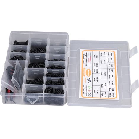 Lot de 800 joints toriques NBR 18 tailles caoutchouc nitrile pour réparation auto avec outils de démontage (1/5)