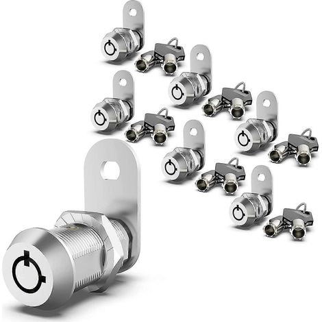 Lot de 6 verrous à came améliorés pour portes de rangement de camping-car, serrures à clé identique de 5/8 pouce pour armoires de rangement de camping-car. (1/5)