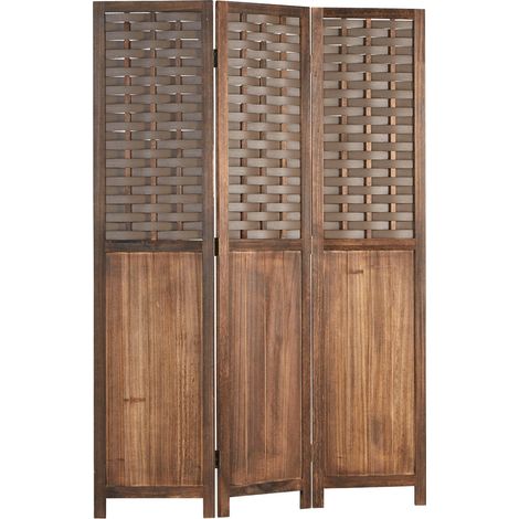 Paravento divisorio a 3 ante in legno marrone 175x132 cm PAR06079