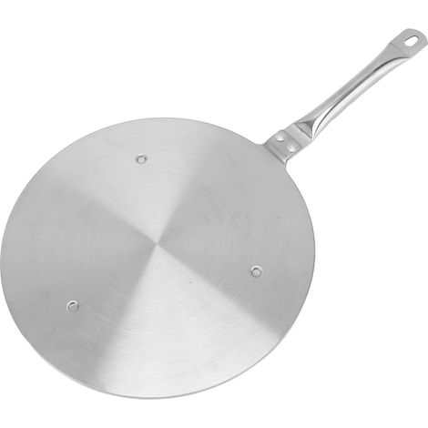 Adaptateur de transfert de cuisinière à induction en acier inoxydable, plaque de diffusion de chaleur de 24cm avec poignée