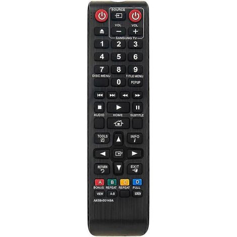 Battery-powered wireless infrared remote control for Samsung Blu-ray/DVD player AK59-00149A (1/5)
