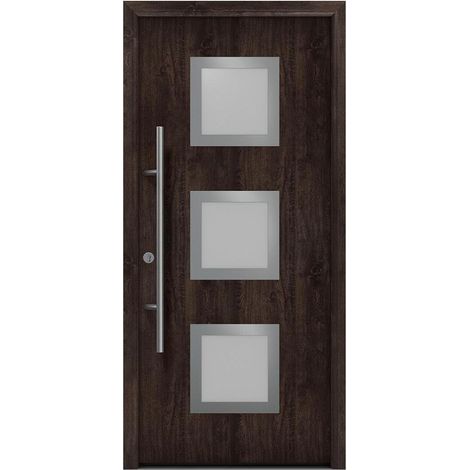 Hörmann Ecostar Haustür "ISOPRO Secur IPS 810S", night oak, 110 x 210 cm (B x H), DIN Links