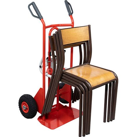 Carrello porta sedie con maniglie di protezione - Ruote pneumatiche - 810005343