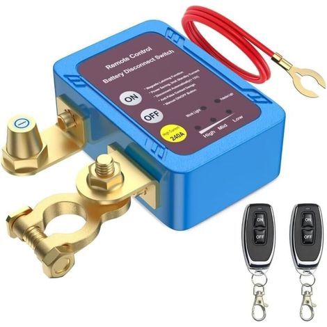 circuit batterie 12V Interrupteur d'arrêt automatique 240A Protection contre décharge Télécommande incluse Compatible voiture, bateau, ATV (1/5)