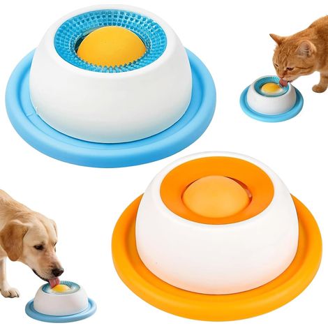 2 Pieces Dog Licking Ball Licking Bowl with Rotating Ball (1/5)