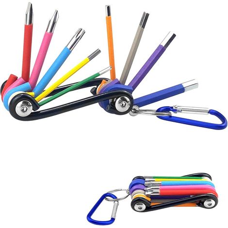 Juego de 9 llaves hexagonales plegables profesionales - Kit de llaves hexagonales plegables - Para proyectos de bricolaje