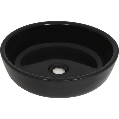 Lavabo rond céramique noir 42x12 cm CFW920966 (1/5)