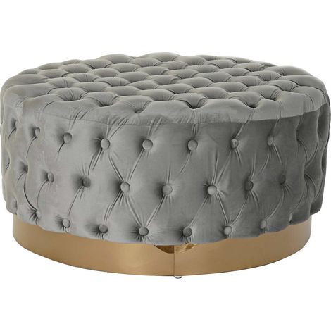 Pouf repose-pieds gris élégant pour salon chic - Gris souris