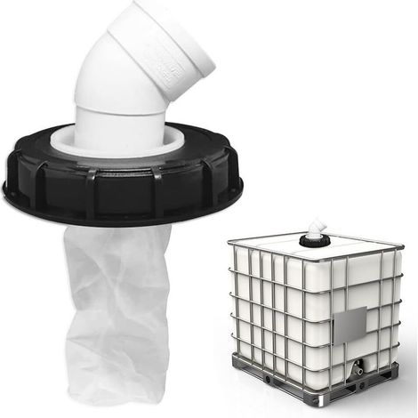 Filtre de couvercle IBC, accessoire de réservoir IBC 163 mm avec filtre à eau de pluie en nylon coudé à 45 °, filtre nettoyable pour réservoir d'eau de pluie, (1/5)