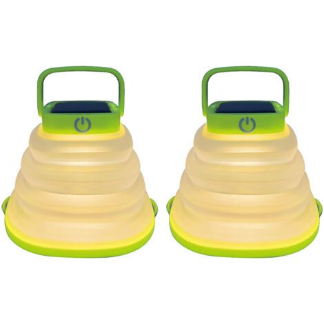 Lampe de camping pliable portable à énergie solaireétanche USBLampe de camping rechargeable à pendentif, lumière jaune,2Article (1/5)