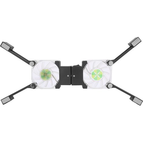Socle de Refroidissement pour PC Portable avec 2 Ventilateurs, Rétroéclairage Bleu, Pliable (Noir) (1/5)