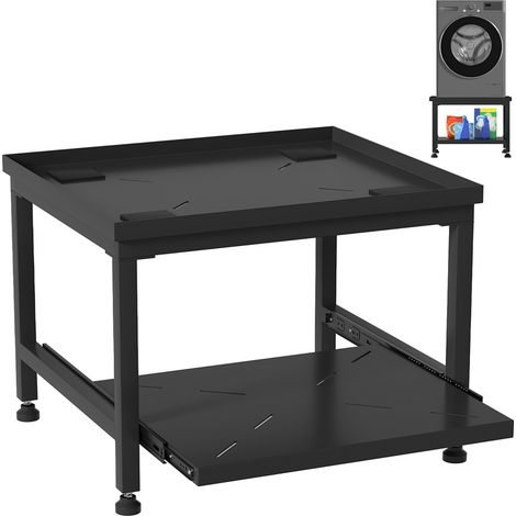 Jiubiaz Waschmaschinen Untergestell Schwarz Unterbausockel 63x54x45.5cm