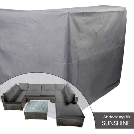 BRAST Abdeckhaube Poly Rattan Gartenmöbel Sunshine 300x150x70cm
