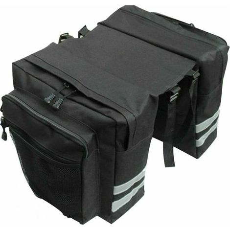 Sacoche Sacoche Vélo, Sac Etanche Arrière Tronc, Double Sacoche Vélo Porte-bagage, Sac Pliable Rangement pour Déplacements, Voyages, Pique-niques, Cyclisme, Outdoor Sport(Noir) (1/5)