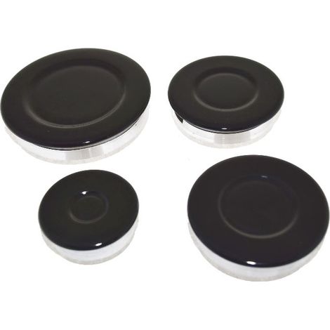 Universal Cooker Hob Gas Burner Base and Cap 4 Piece Set 55mm 75mm 100mm (1/5)