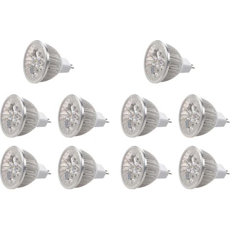 10 Stück 4 x 1W GU5.3 MR16 12V warmweiße LED-Lampenbirnen/Spots