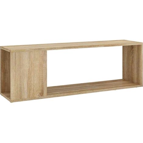 vidaXL Meuble TV Chêne sonoma 100x24x32 cm Bois d'ingénierie (1/5)