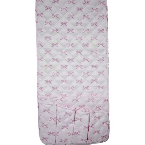 Rangement accoudoir canapé Polyester 89x33cm Organisateur télécommande multifonction poches multiples motif nœud rose (1/5)