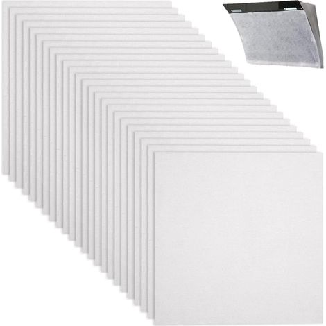 Pièces et accessoires pour hottes aspirantes Ensemble de 24 filtres pour hotte de cuisine, type universel.filtre à graisse découpable adapté aux hottes de cuisine, (1/5)