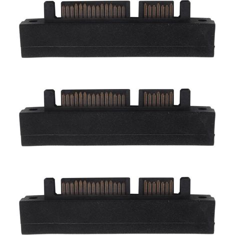Adaptador de disco duro SAS SFF-8482 de 22 pines a 7 pines + 15 pines en ángulo recto de 90 grados (3 unidades) (1/4)