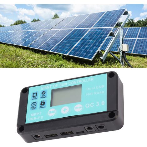 30A MPPT-Solarladeregler mit zwei USB-Anschlüssen, Solarmodul-Laderegler für Stromerzeugungssysteme (1/5)
