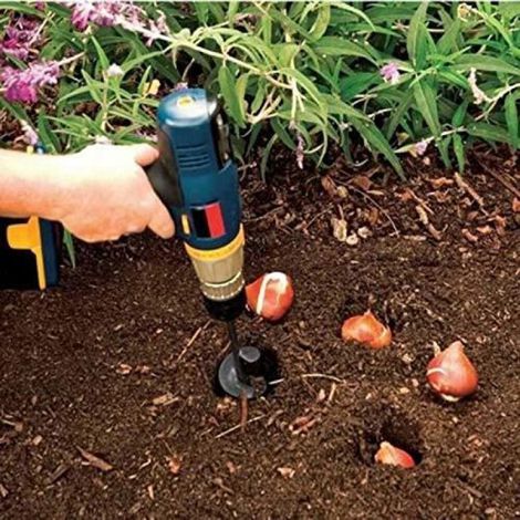 Mèche de Tarière de Jardinage pour Perceuse à spirale Outil de Plantation Pratique,Vis Rapide Planteur pour 3/8" Perceuse Hexagonale (1/4)