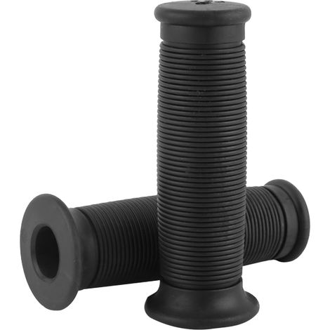 Poignées de guidon moto universelles 22mm/25mm, grips rétro noirs, paire de poignées vintage pour guidon classique, antidérapantes, confortables, compatibles motocyclette. (1/4)