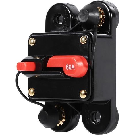 Waterproof Circuit Breaker, 12V-24V 50A 60A 80A 100A Circuit Breaker Reset Fuseholder Car Boat Circuit Fuse Holder for System Protection (60A) (1/3)